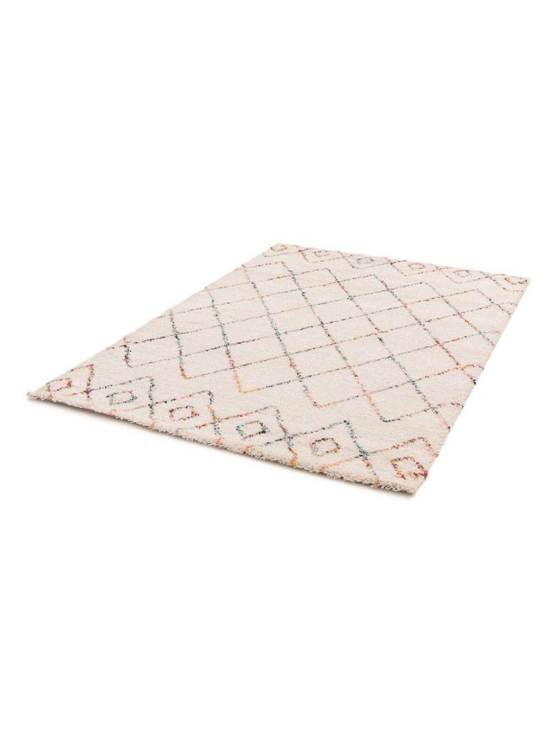 Tapis berbère ethnique shaggy crème Medina Ecru - Kiabi