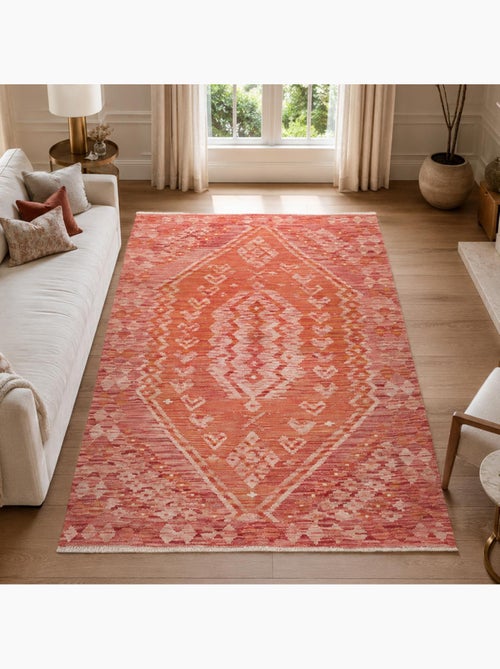Tapis berbère, motif authentique, kilim tissé plat, kilim 94 - Kiabi