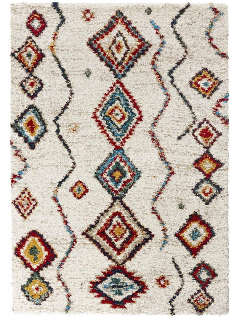 Tapis berbère, motif shaggy authentique, berbero confort Ecru - Kiabi