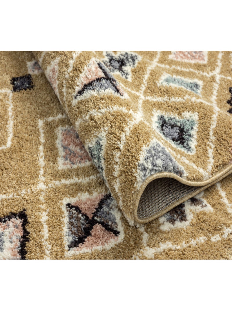 Tapis berbère motifs losange Jaune - Kiabi