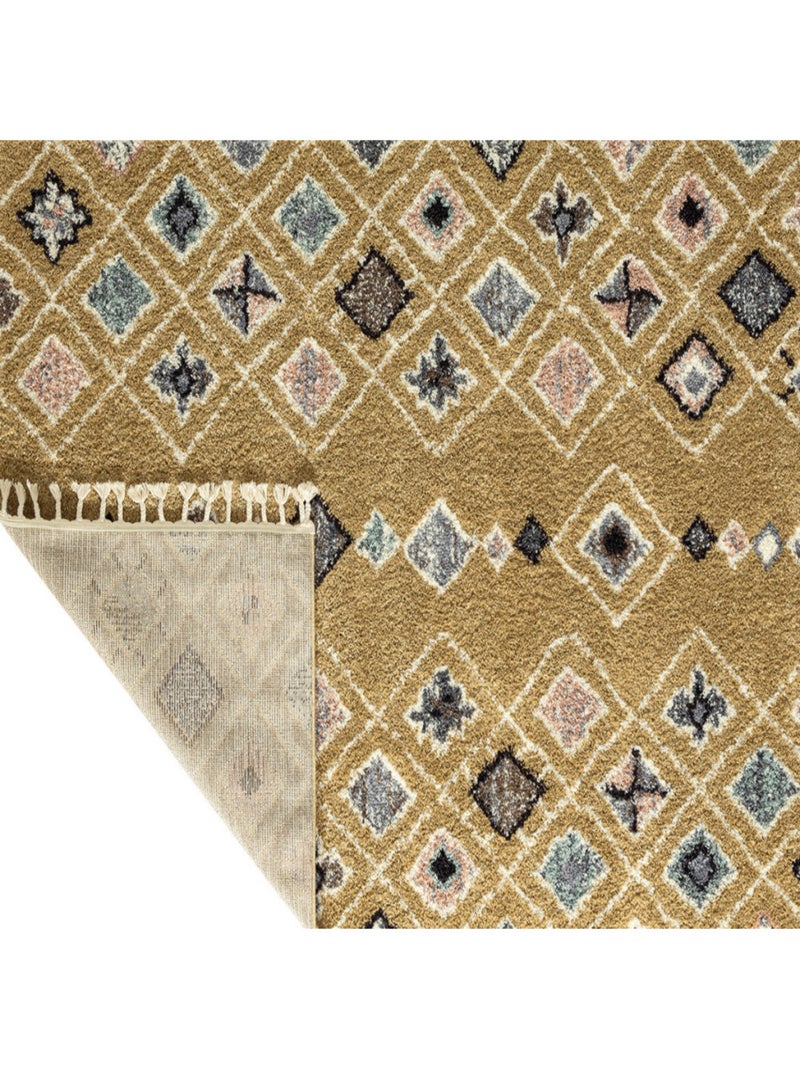 Tapis berbère motifs losange Jaune - Kiabi