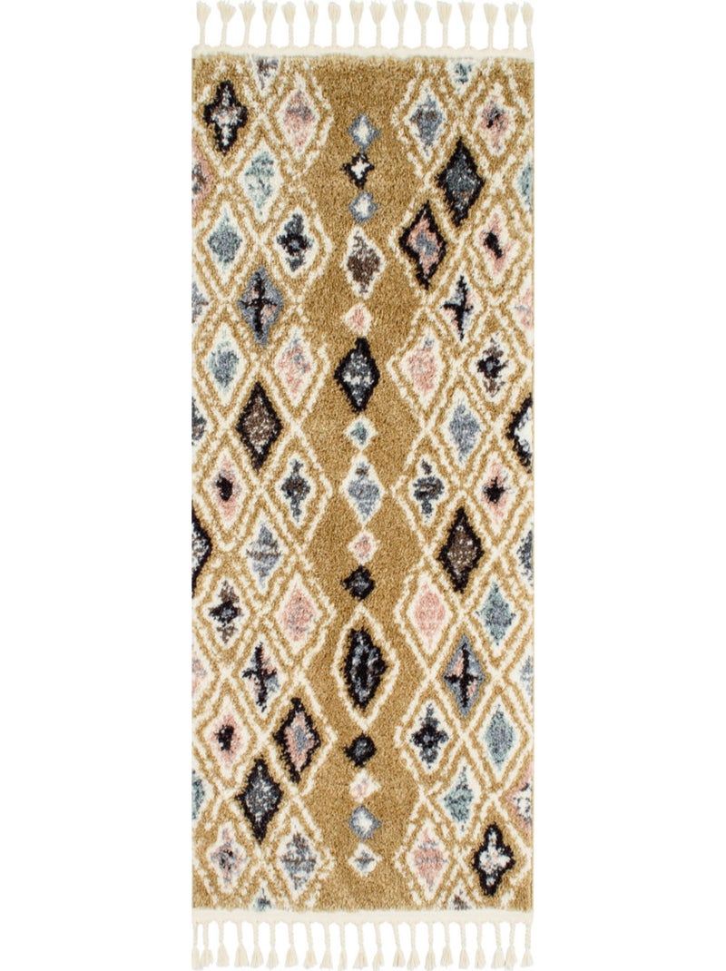 Tapis berbère motifs losange Jaune - Kiabi