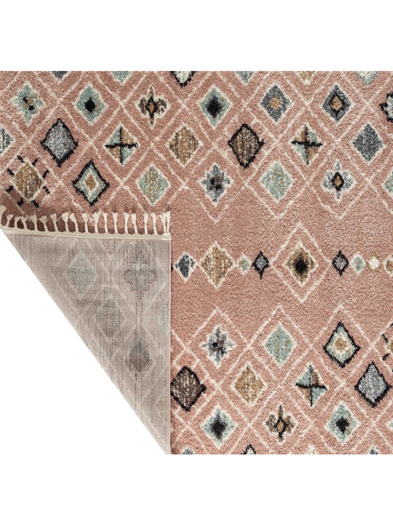 Tapis berbère motifs losange Rose - Kiabi