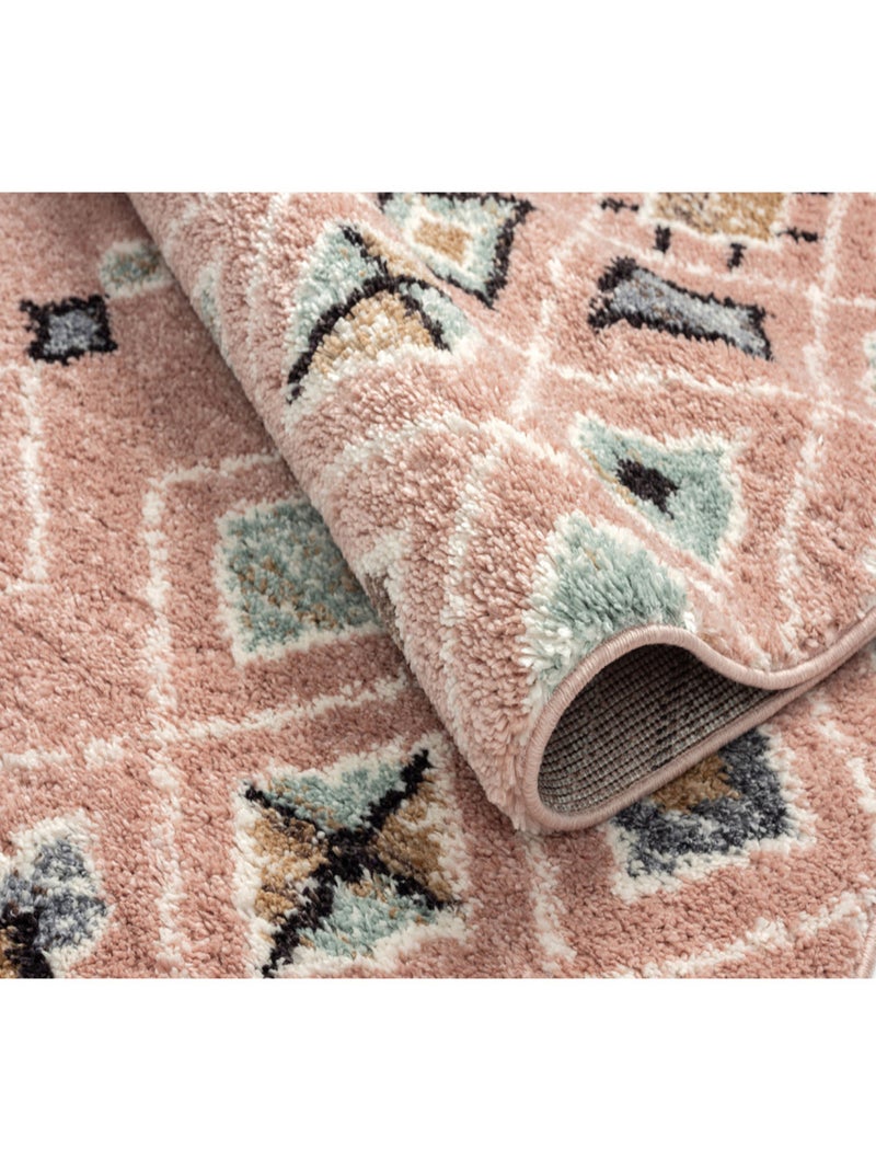 Tapis berbère motifs losange Rose - Kiabi