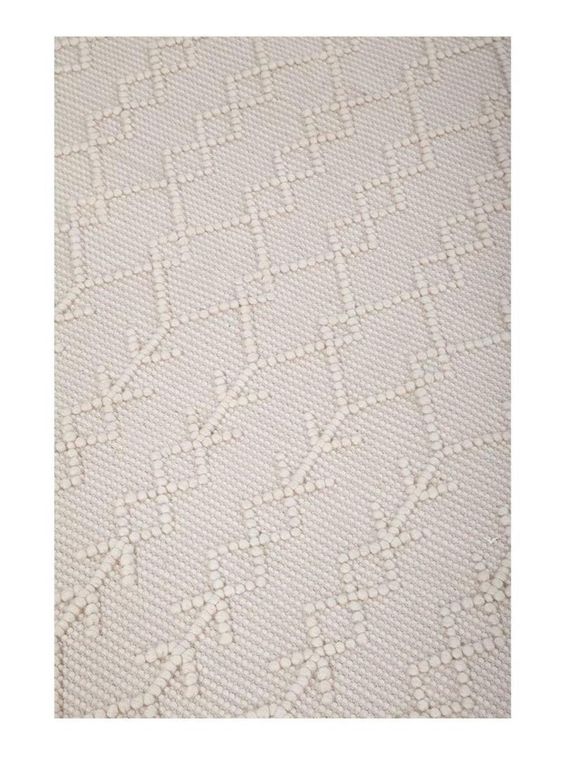 Tapis berbère plat ethnique laine et coton Rica Ecru - Kiabi