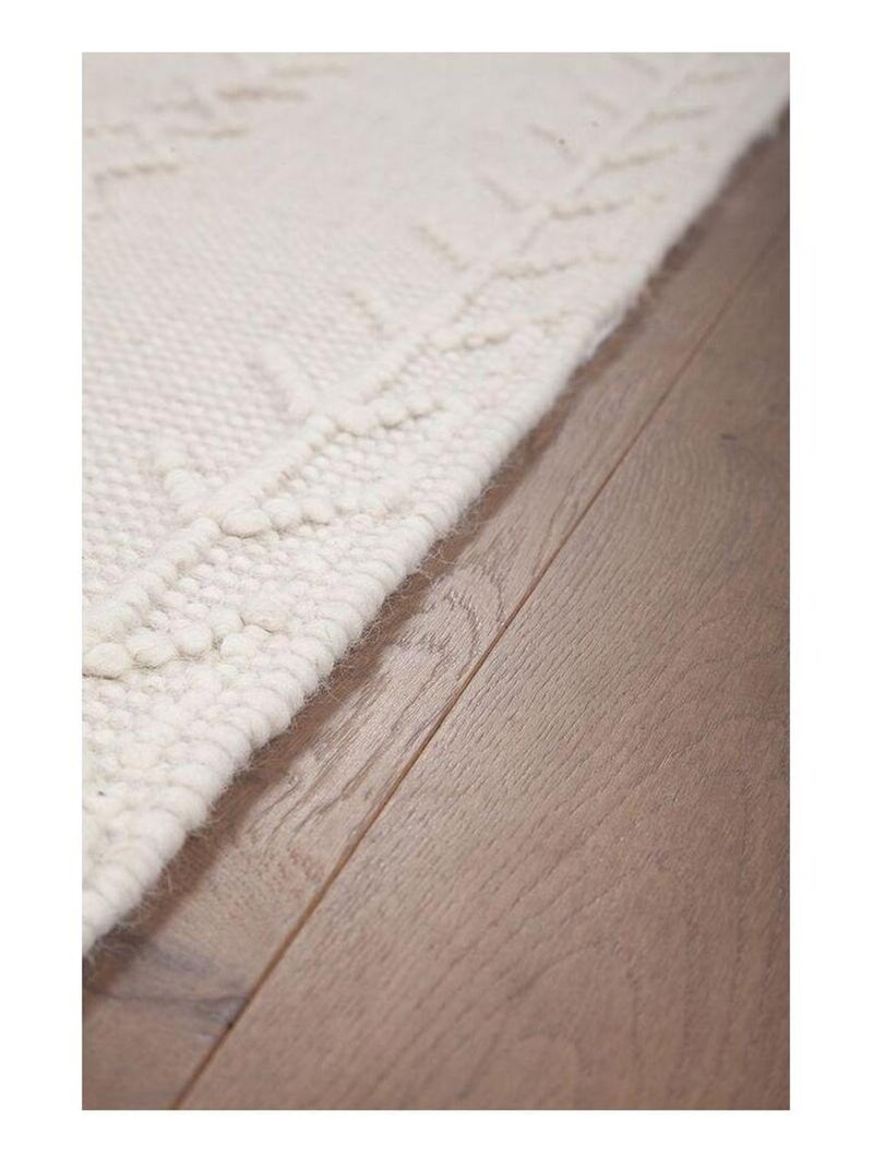 Tapis berbère plat ethnique laine et coton Rica Ecru - Kiabi