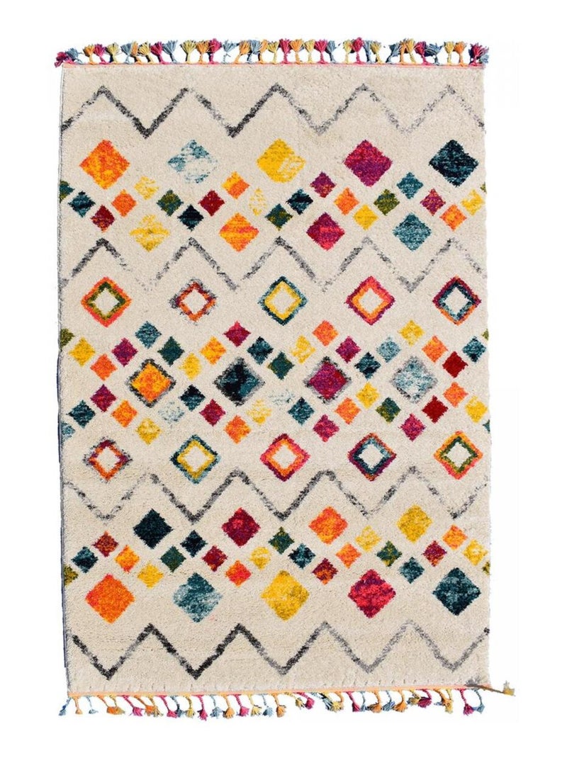 Tapis berbère pour salon LYN5 OURIKA G, épais et moelleux Multicolore - Kiabi