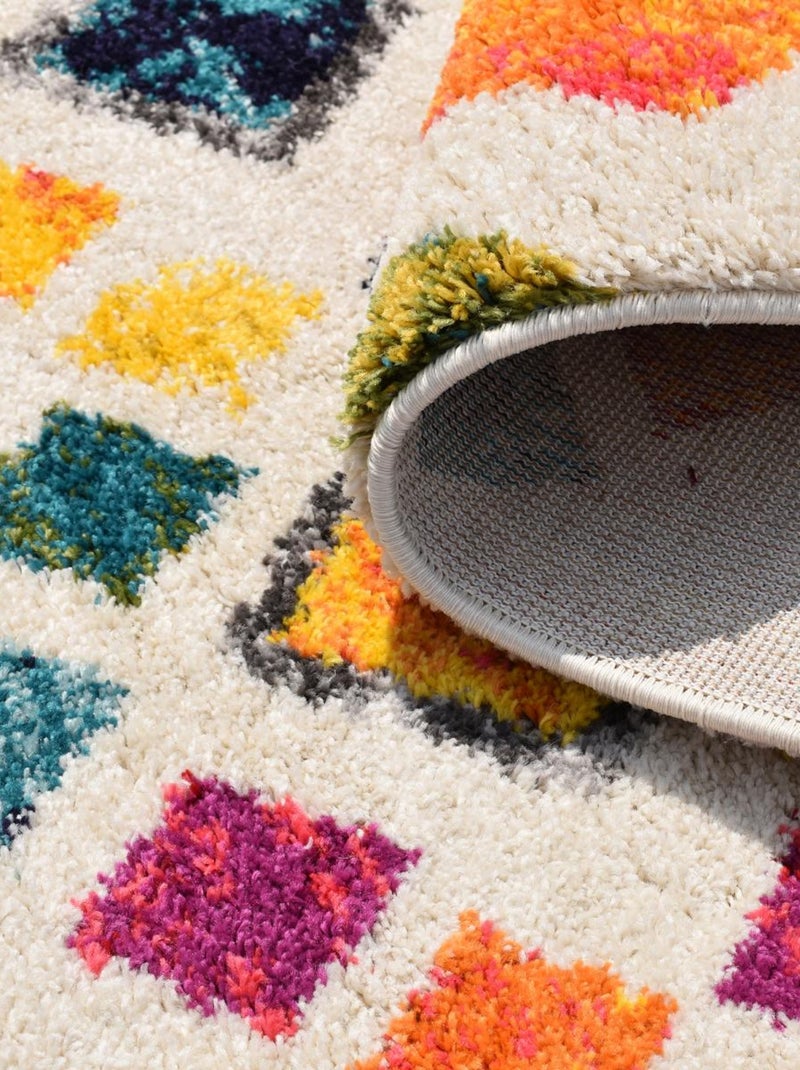 Tapis berbère pour salon LYN5 OURIKA G, épais et moelleux Multicolore - Kiabi