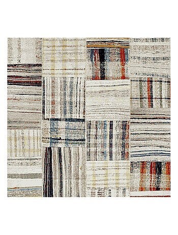 Tapis berbère style tapis carré 100x100 MOROCCO CARRE Beige OEKO TEX idéal pour le salon - Kiabi