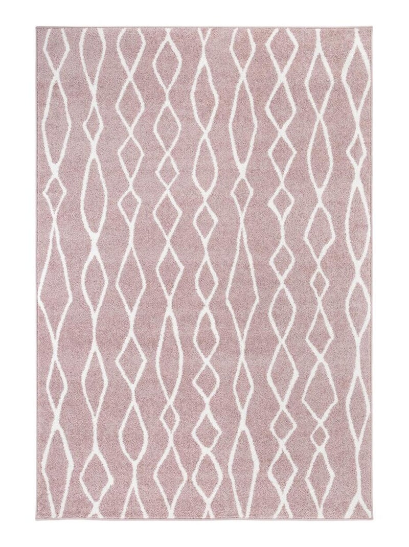 Tapis berbère tissé motif ethnic BALANIO Rose - Kiabi