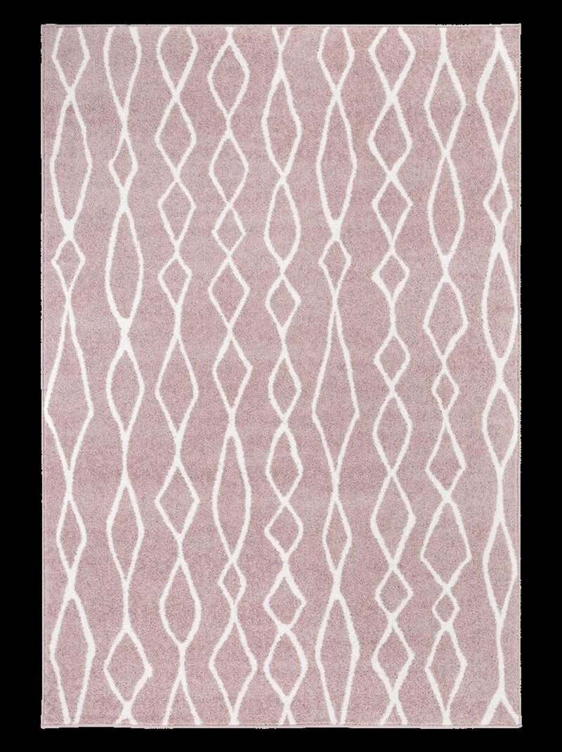 Tapis berbère tissé motif ethnic BALANIO Rose - Kiabi