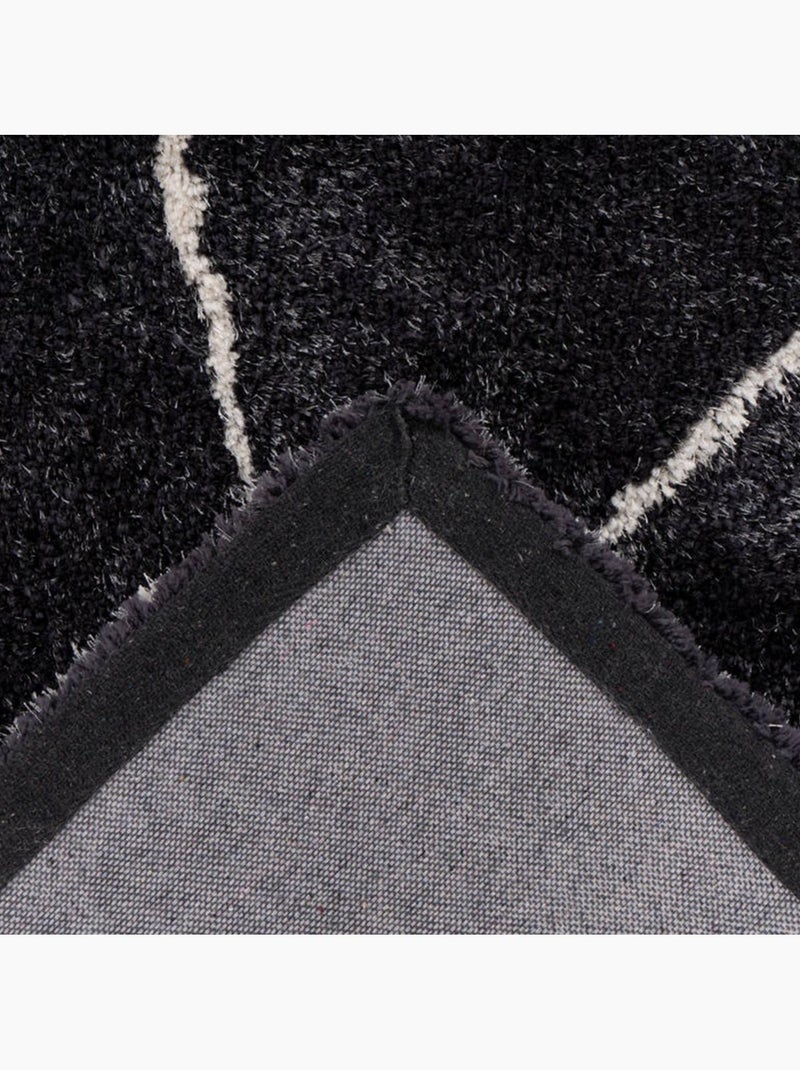 Tapis berbère tissé motif ethnic BERBIOU Noir - Kiabi