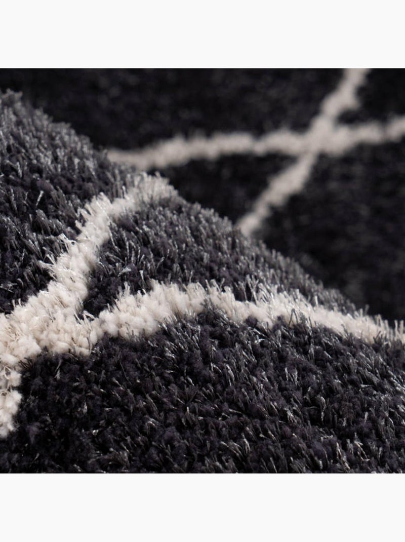Tapis berbère tissé motif ethnic BERBIOU Noir - Kiabi