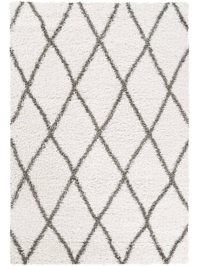 Tapis berbère tissé motif ethnic LYN4 BENYLE A Ecru - Kiabi