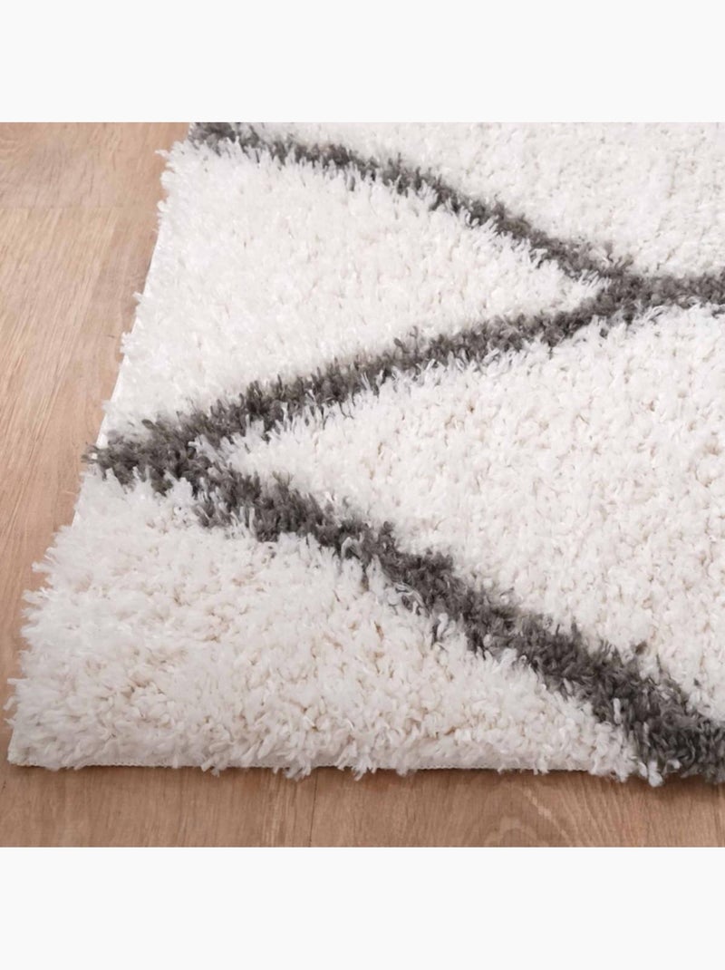Tapis berbère tissé motif ethnic LYN4 BENYLE A Ecru - Kiabi