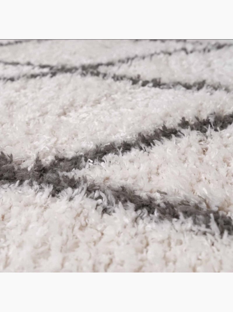 Tapis berbère tissé motif ethnic LYN4 BENYLE A Ecru - Kiabi