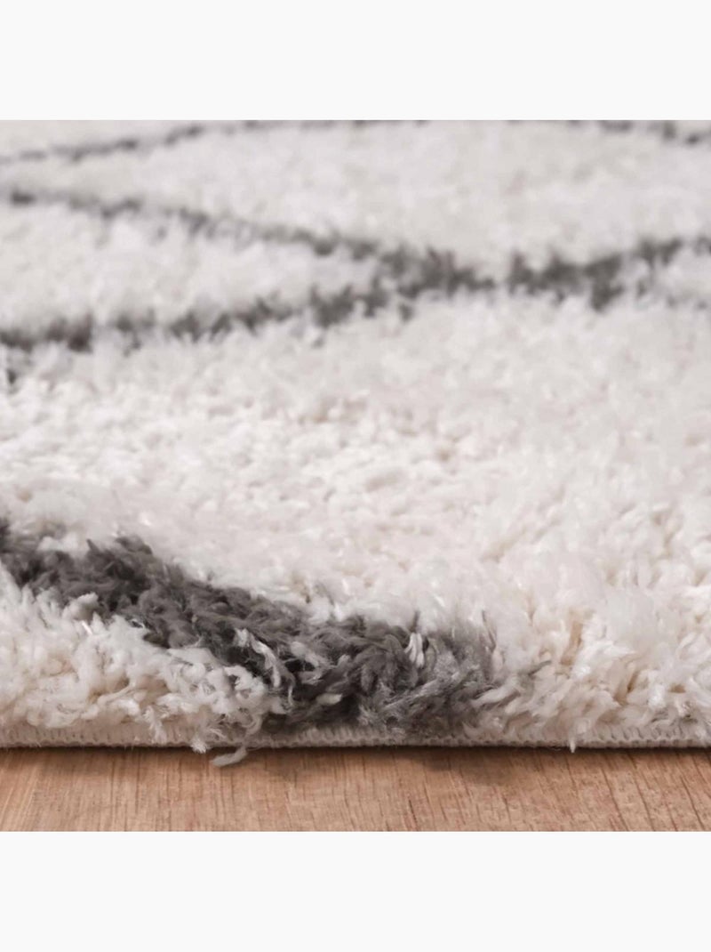 Tapis berbère tissé motif ethnic LYN4 BENYLE A Ecru - Kiabi