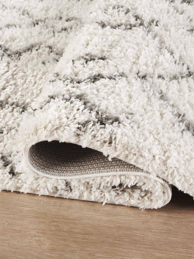 Tapis berbère tissé motif ethnic LYN4 BENYLE B Ecru - Kiabi