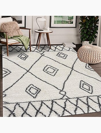 Tapis berbère tissé motif ethnic LYN4 DOUX 2