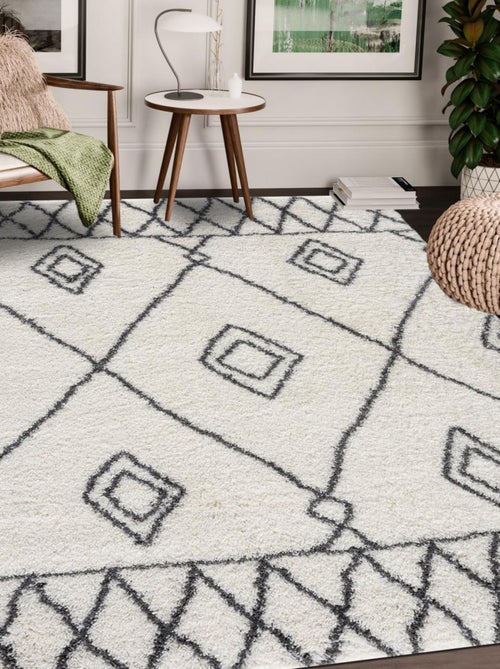 Tapis berbère tissé motif ethnic LYN4 DOUX 2 - Kiabi