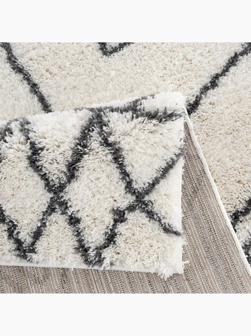 Tapis berbère tissé motif ethnic LYN4 DOUX 2 Ecru - Kiabi
