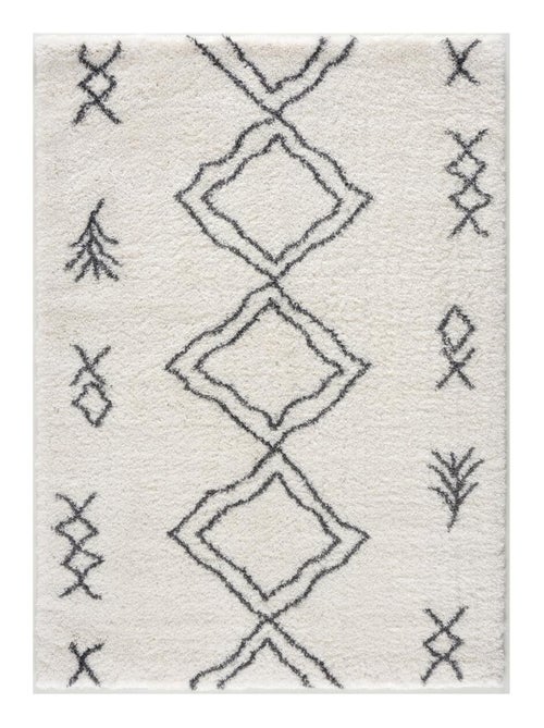 Tapis berbère tissé motif ethnic LYN4 DOUX 3 - Kiabi