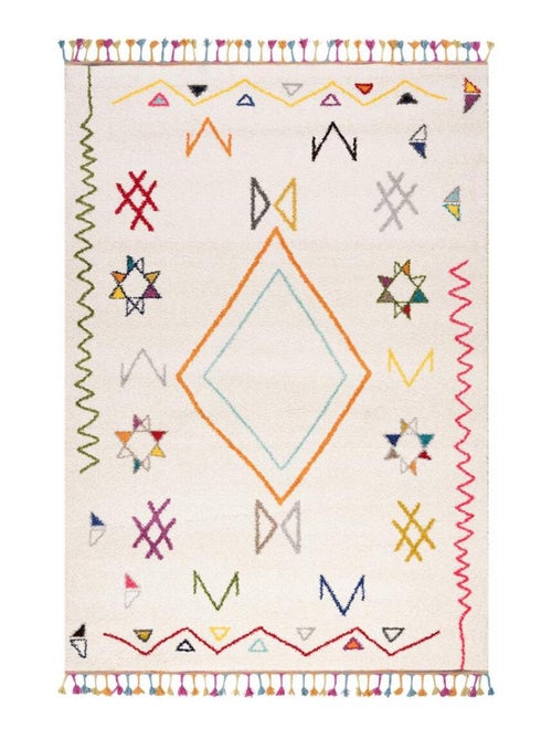 Tapis berbère tissé motif ethnic LYN5 JADIDA - Kiabi