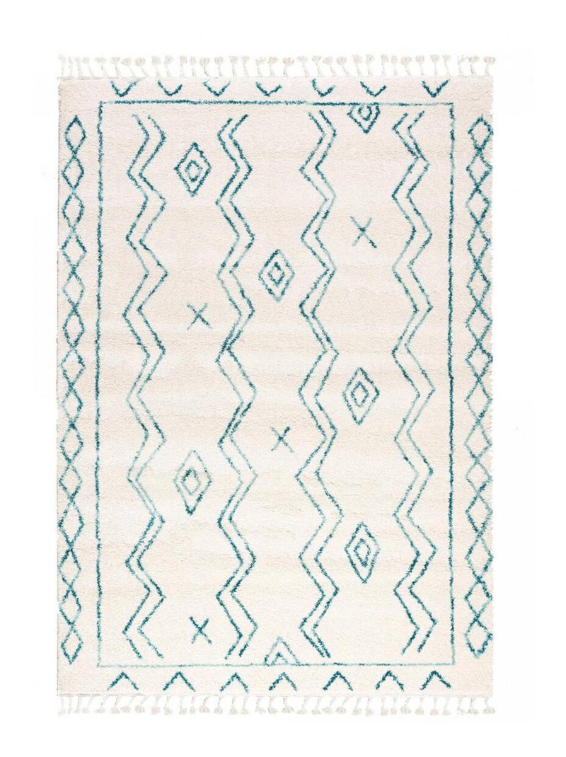 Tapis berbère tissé motif ethnic LYN5 MADIDA Ecru - Kiabi