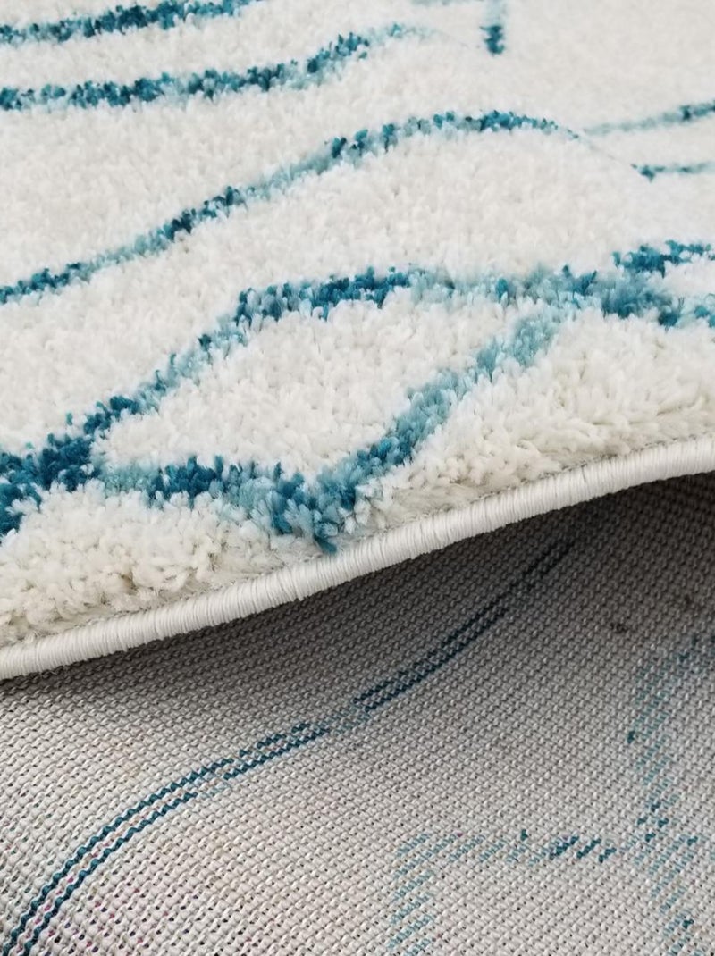Tapis berbère tissé motif ethnic LYN5 MADIDA Ecru - Kiabi