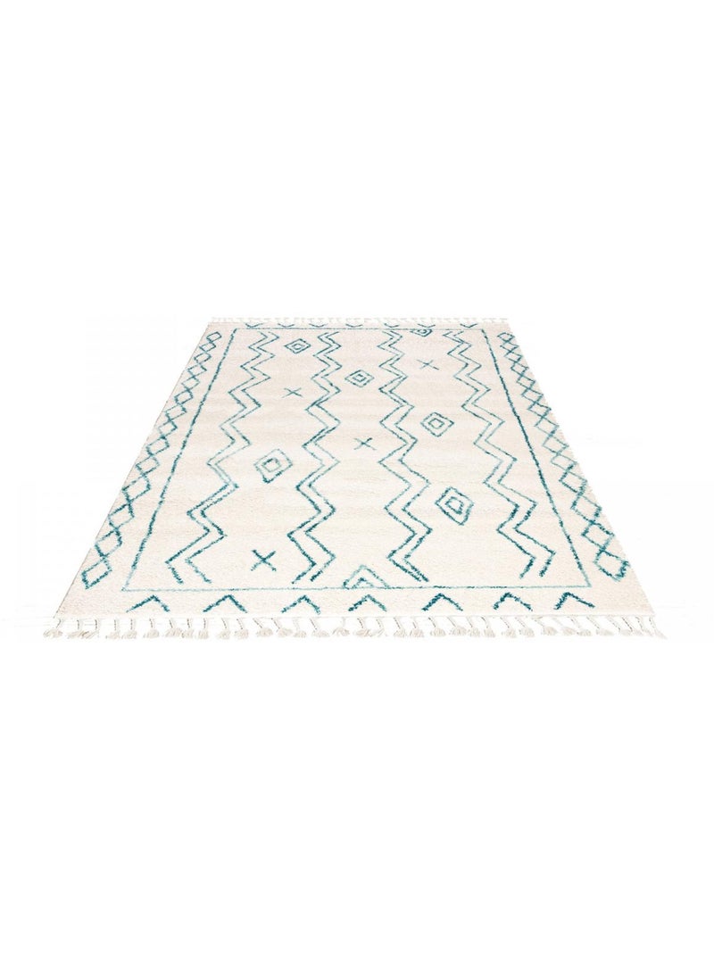 Tapis berbère tissé motif ethnic LYN5 MADIDA Ecru - Kiabi