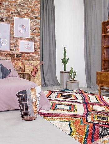 Tapis berbère tissé motif ethnic LYN5 OURIKA D