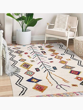 Tapis berbère tissé motif ethnic LYN5 OURIKA E