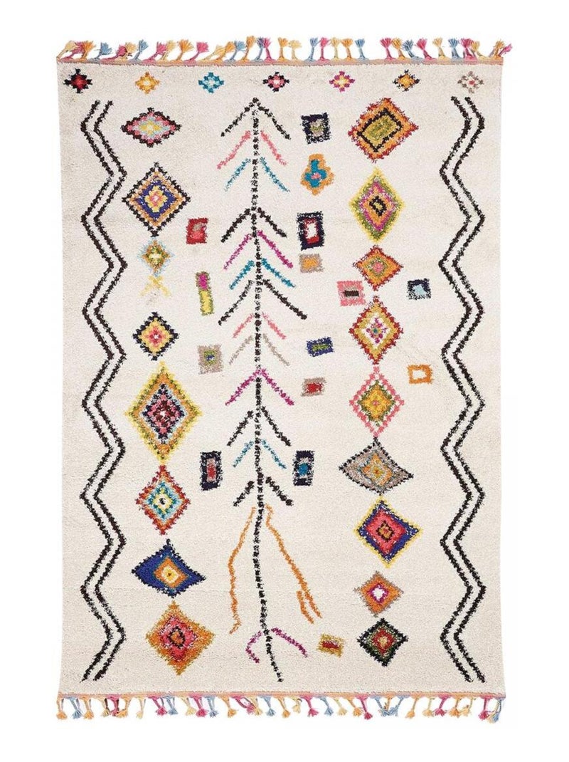 Tapis berbère tissé motif ethnic LYN5 OURIKA E Multicolore - Kiabi