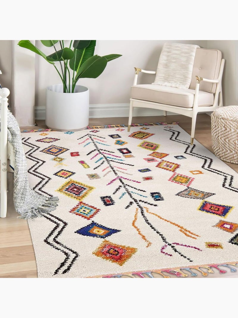 Tapis berbère tissé motif ethnic LYN5 OURIKA E Multicolore - Kiabi