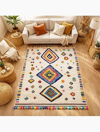 Tapis berbère tissé motif ethnic LYN5 OURIKA F