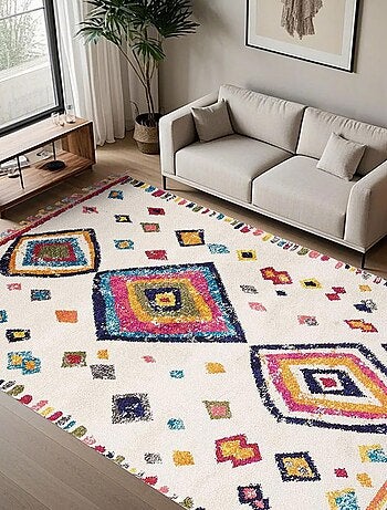 Tapis berbère tissé motif ethnic LYN5 OURIKA F