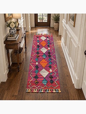 Tapis berbère tissé motif ethnic lyn5 ourika h