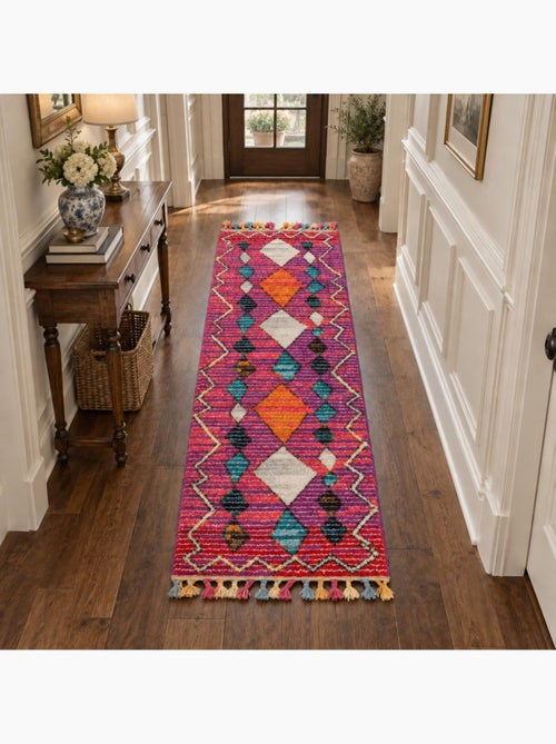 Tapis berbère tissé motif ethnic lyn5 ourika h - Kiabi