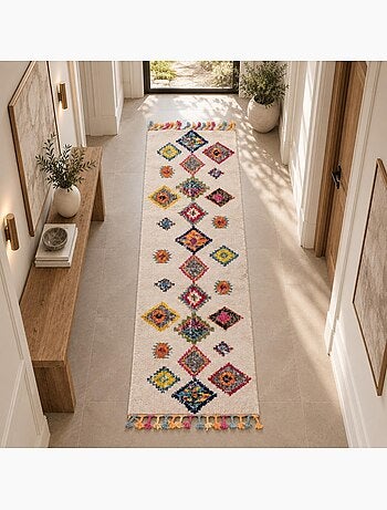 Tapis berbère tissé motif ethnic lyn5 ourika k