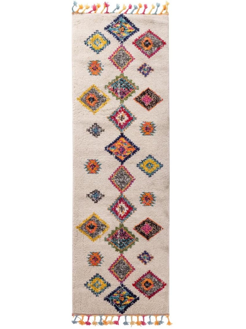 Tapis berbère tissé motif ethnic lyn5 ourika k Ecru - Kiabi
