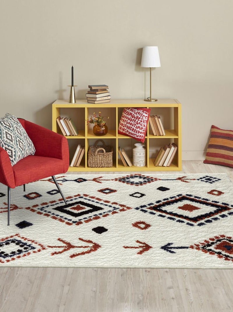 Tapis berbère tissé motif losange COOLSHAG 3 Multicolore - Kiabi