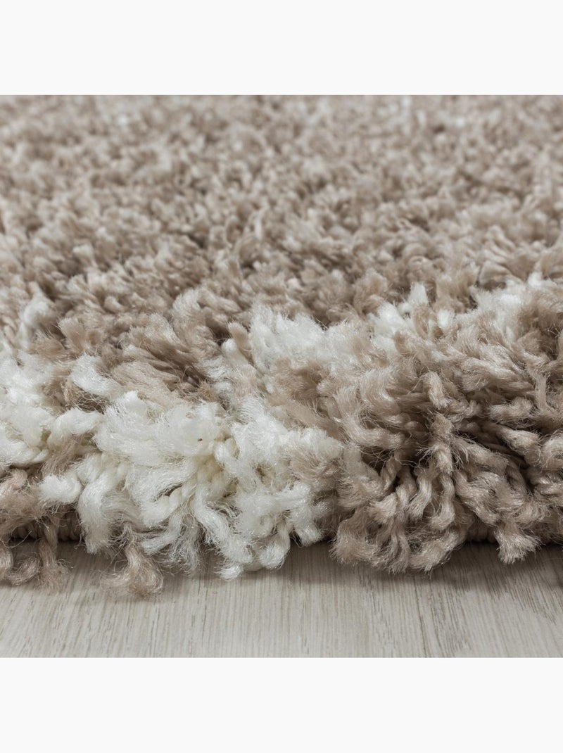 Tapis berbère tissé motif losange SHAGGY A Beige - Kiabi
