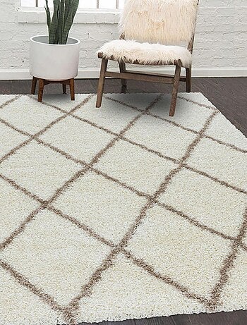 Tapis berbère tissé motif losange SHAGGY A