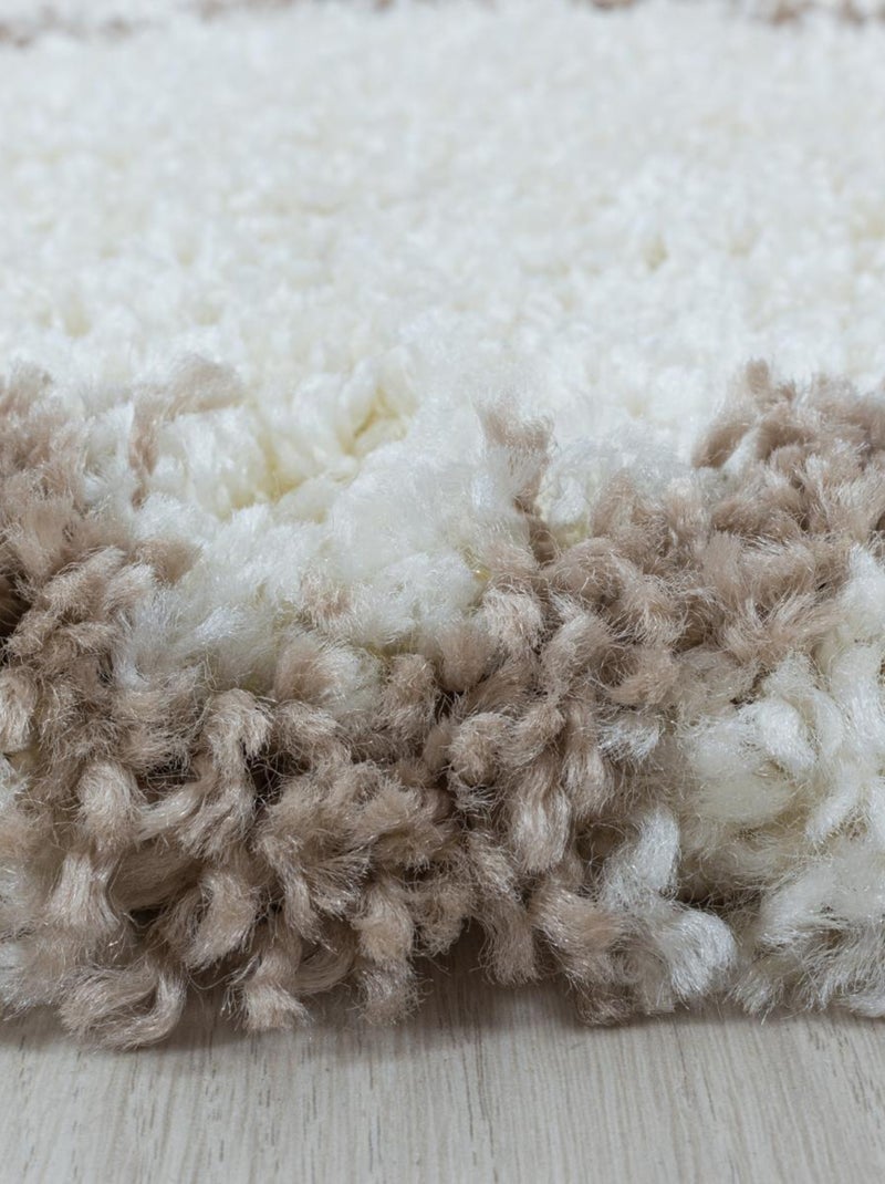 Tapis berbère tissé motif losange SHAGGY A Ecru - Kiabi