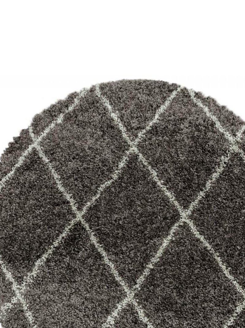 Tapis berbère tissé motif losange SHAGGY A Marron - Kiabi