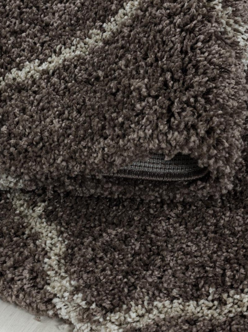 Tapis berbère tissé motif losange SHAGGY A Marron - Kiabi