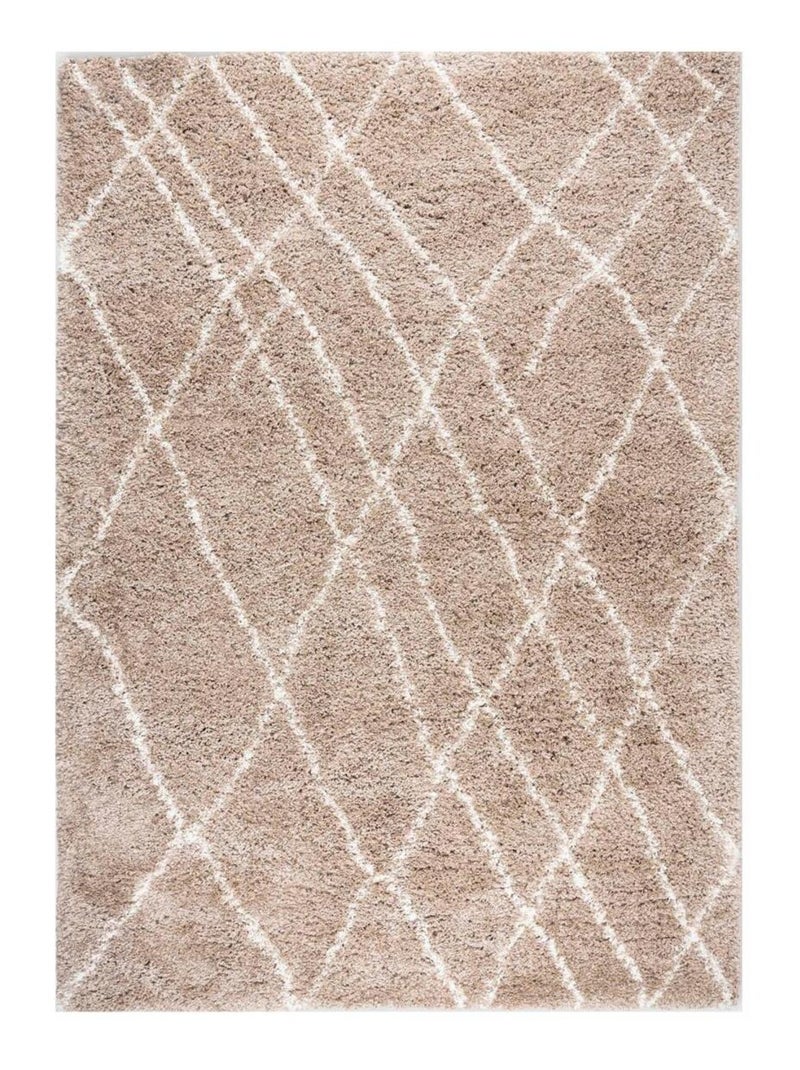 Tapis berbère tissé motif saharien BERTILE Beige - Kiabi