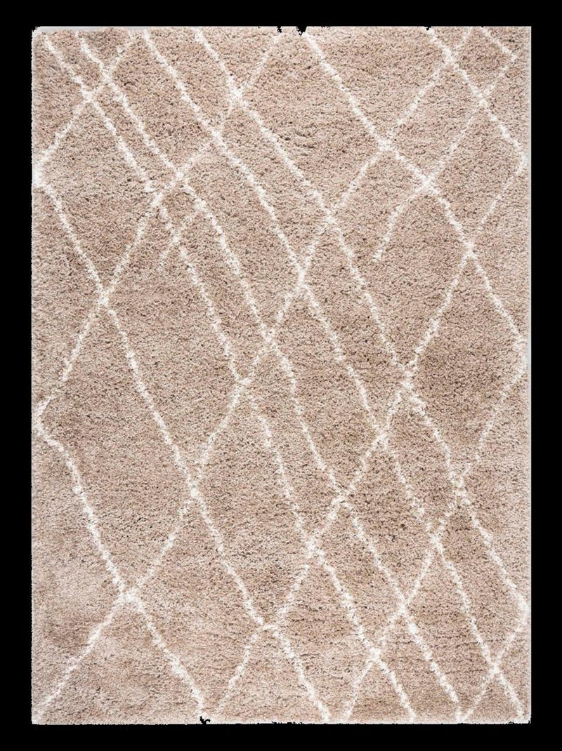 Tapis berbère tissé motif saharien BERTILE Beige - Kiabi
