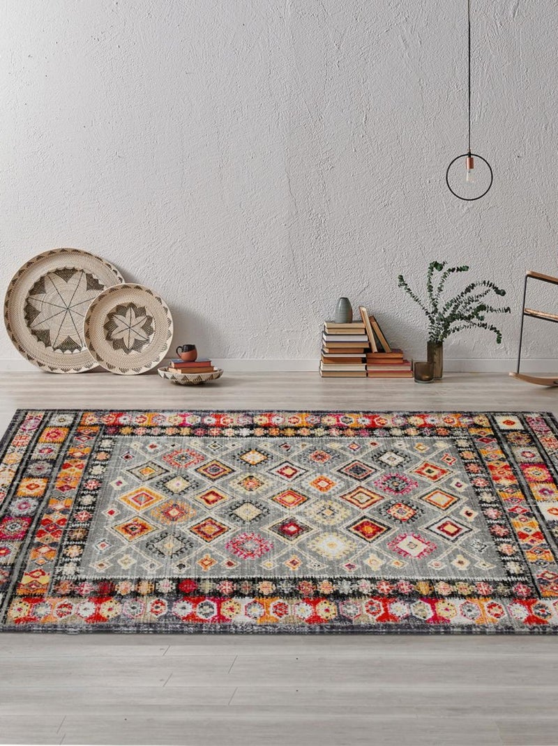 Tapis berbère tissé motif saharien CLARK 1 Multicolore - Kiabi
