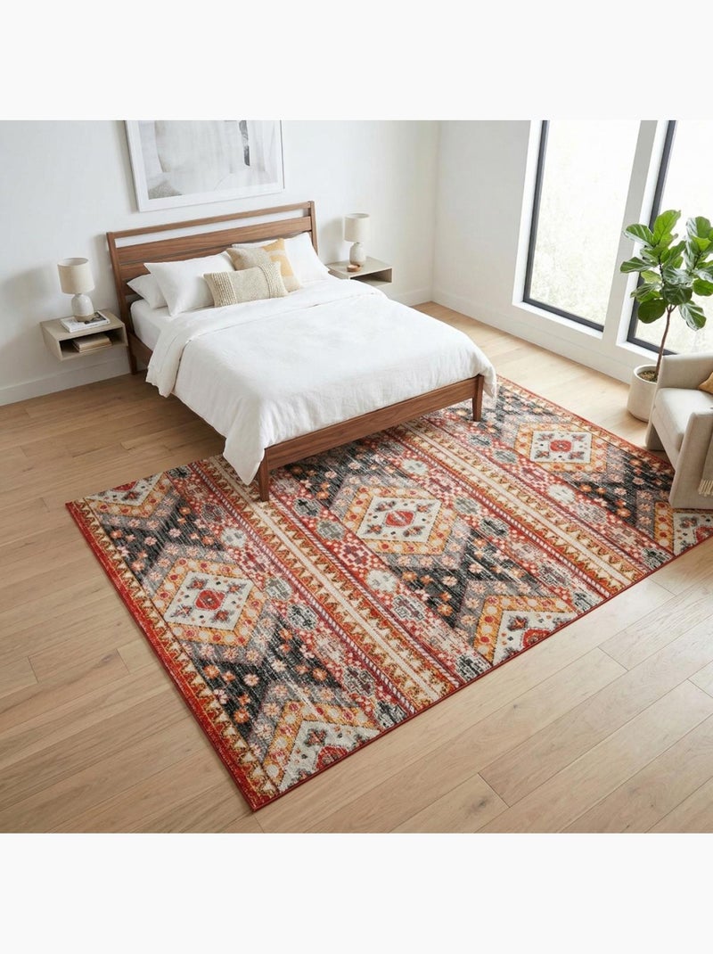 Tapis berbère tissé motif saharien CLARK 5 Multicolore - Kiabi